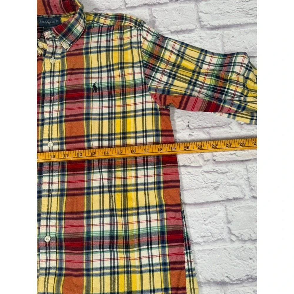 Ralph Lauren Boys Flannel Shirt XL‎ (18-20) Button Down Long Sleeves Plaid Logo